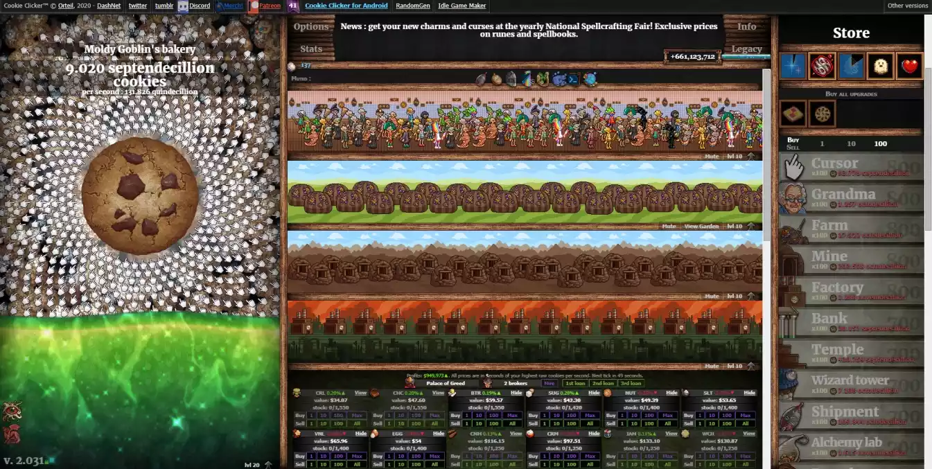Play Cookie Clicker game online