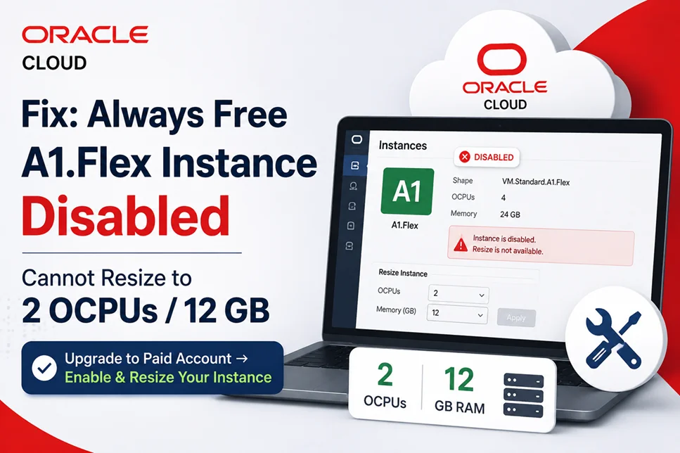 Fix Oracle Cloud A1.Flex Instance Disabled – Always Free